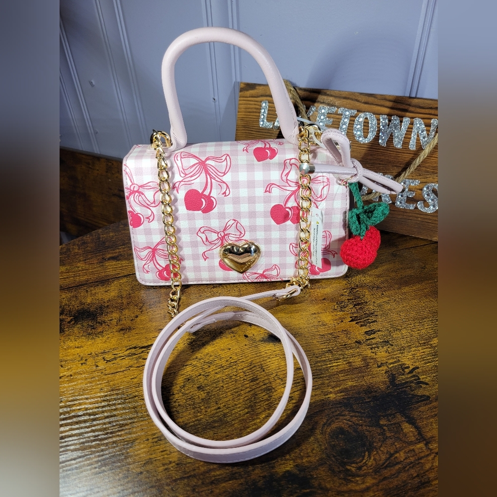 Luv Betsey Cherry Print Pink/white  Handbag